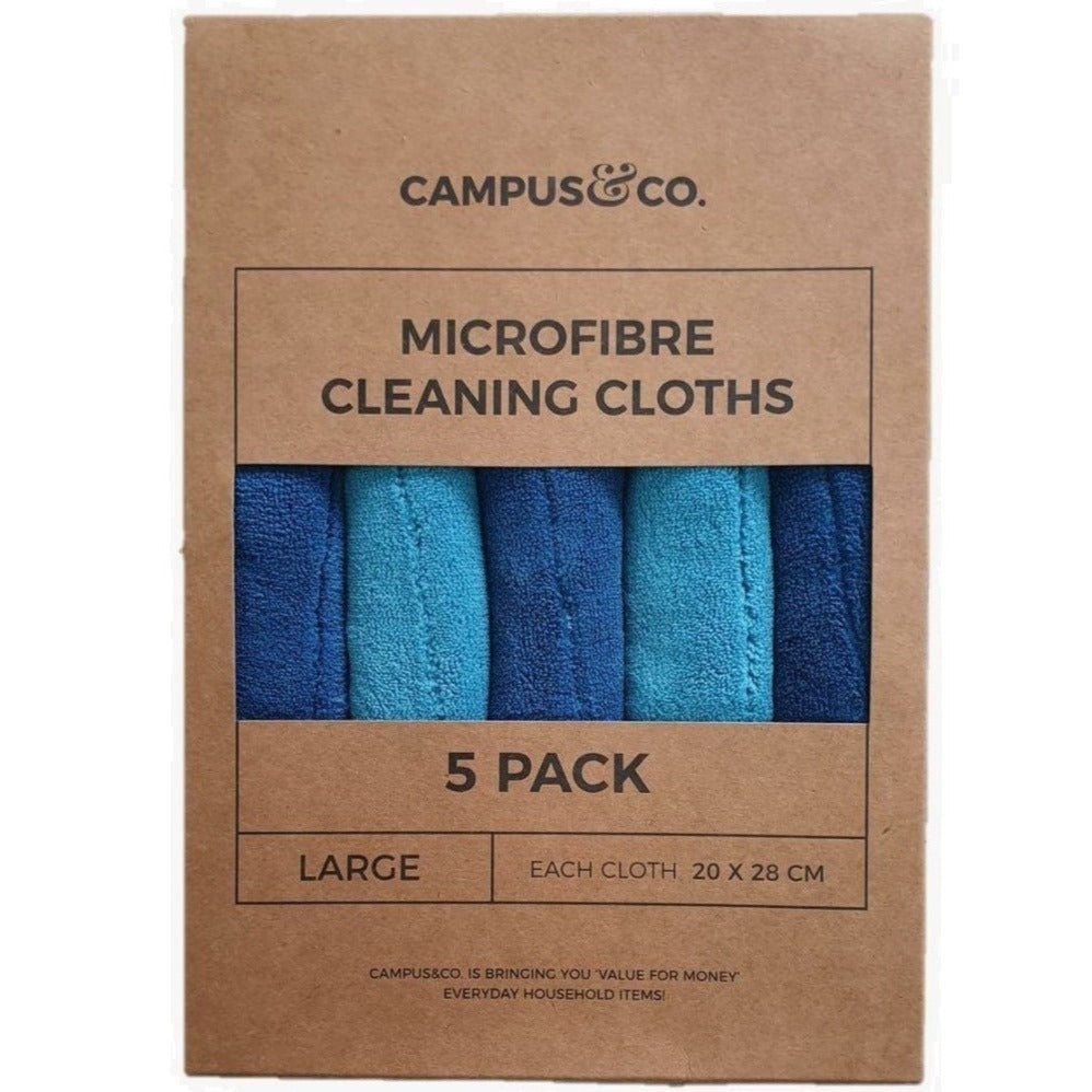 Campus&Co Double Layer Aqua Microfibre Cleaning Cloth 20x28 Pack of 5