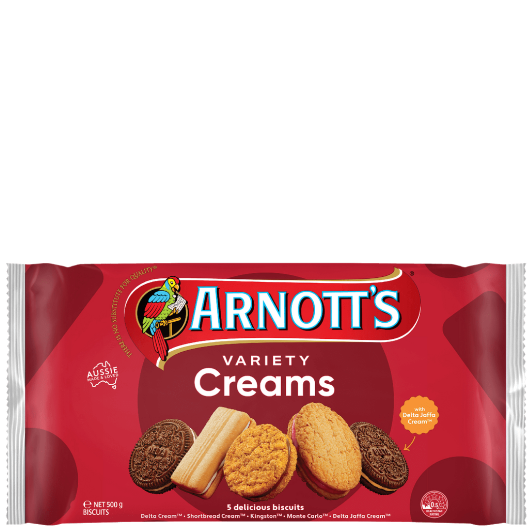 Arnott's Assorted Cream Biscuits 500g - BULK 8pk