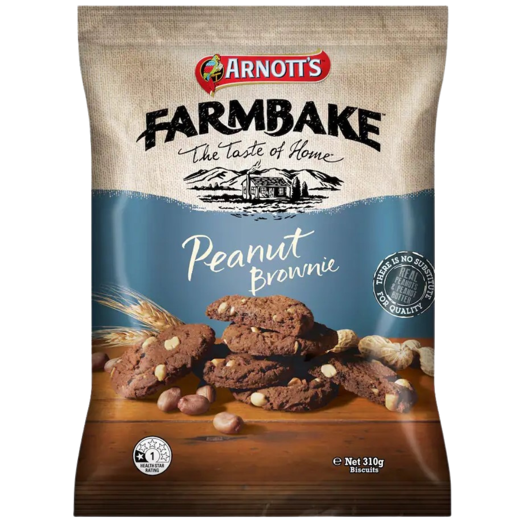 Arnotts Peanut Brownie Farmbake Cookies 310g
