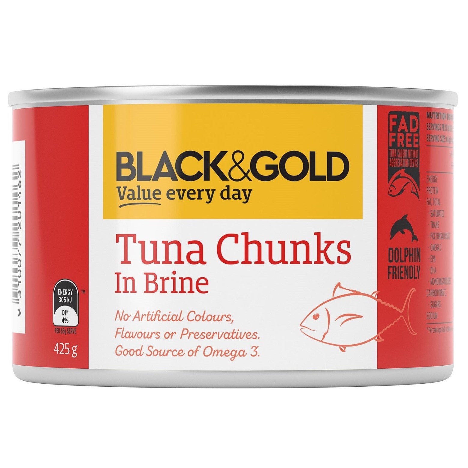 Black/Gold Tuna Chunks in Brine 425g
