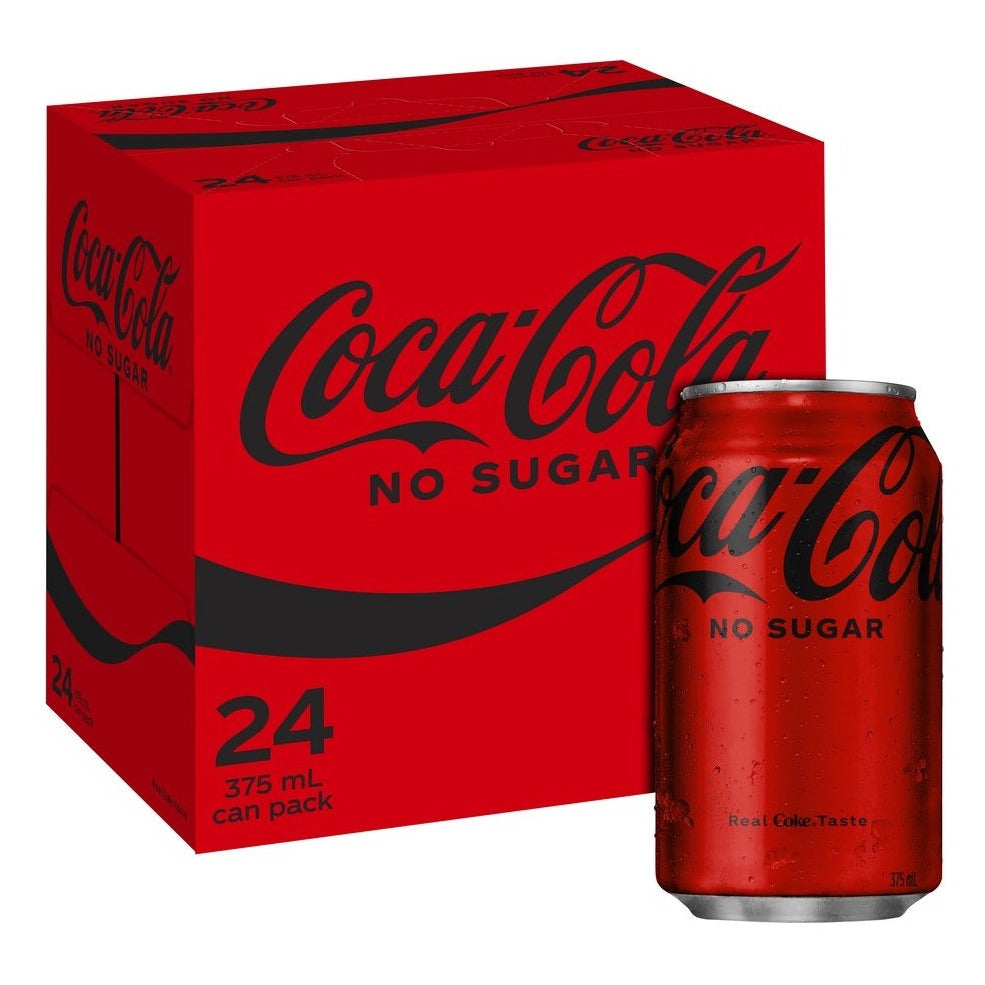 Coke Cans No Sugar 375ml x 24pk