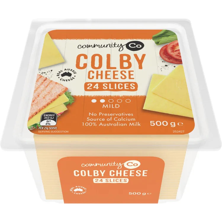 Community Co  Mild Colby Slice Cheese 500g