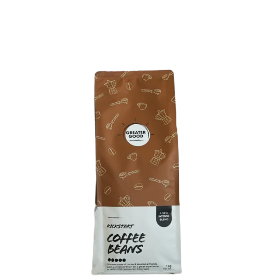 Greater Good Coffee Beans Kickstart Premium Blend Strong - BULK 1kg x 6pk