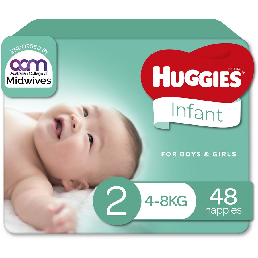 Huggies Infant Nappies Size 2 (4-8kg) 48 Pack