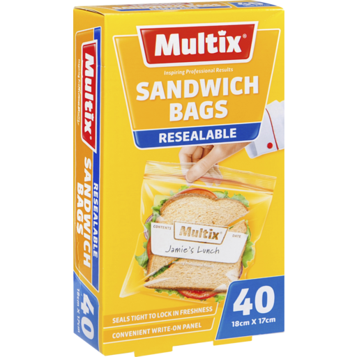 Multix Sandwich Bags Quickzip 40pk