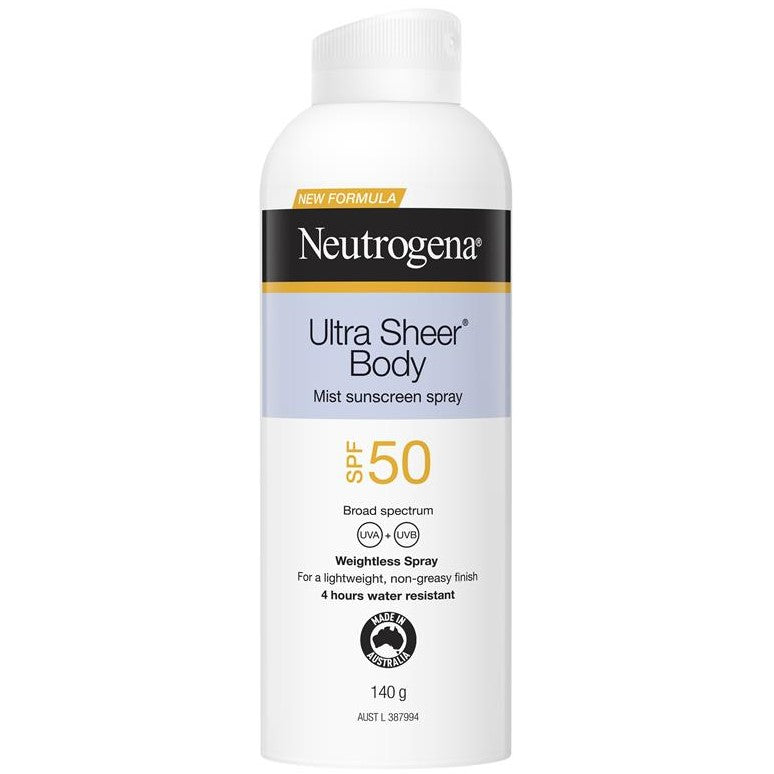 Neutrogena ultra sheer body mist sunscreen spf50 140g