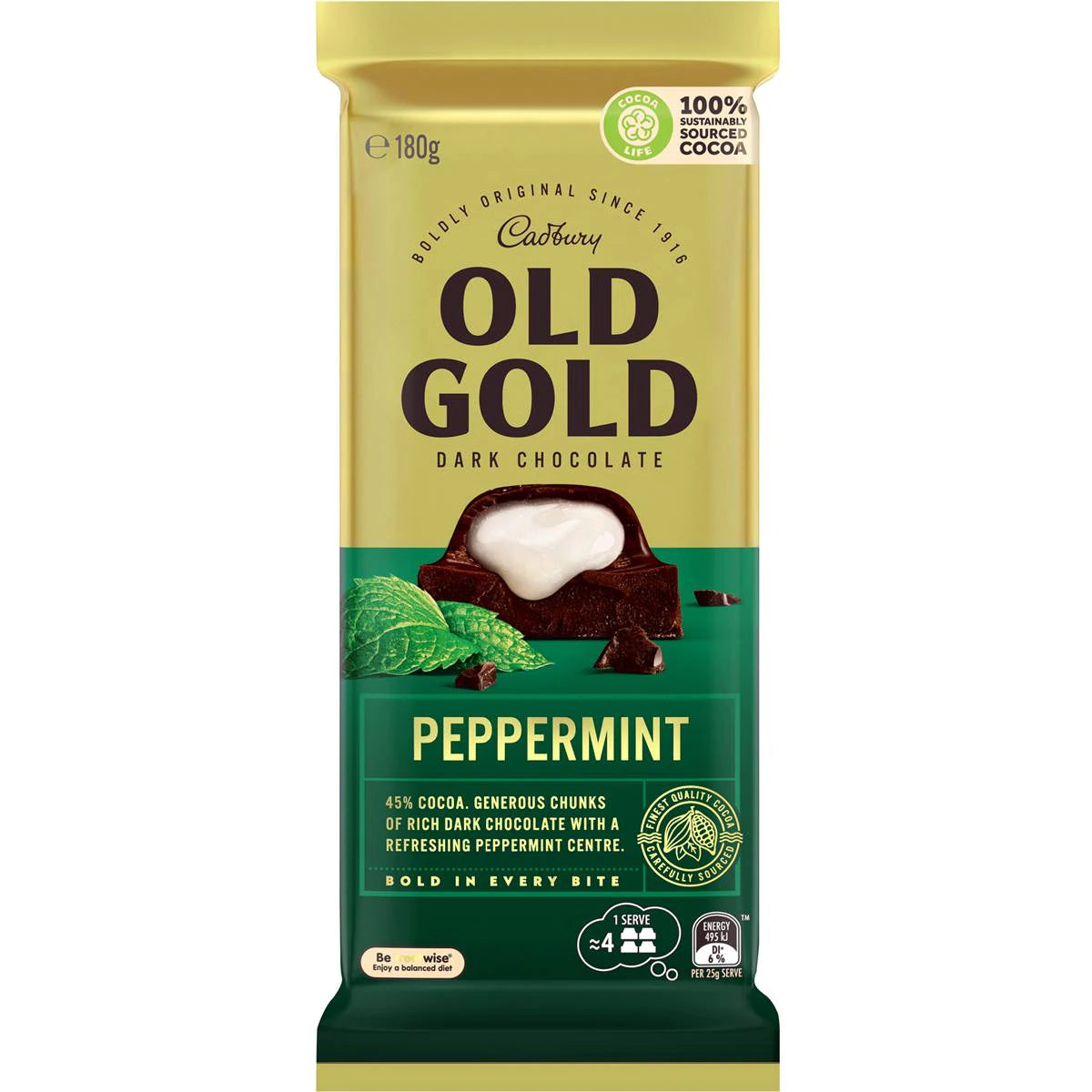 Cadbury Old Gold Chocolate Peppermint 180g