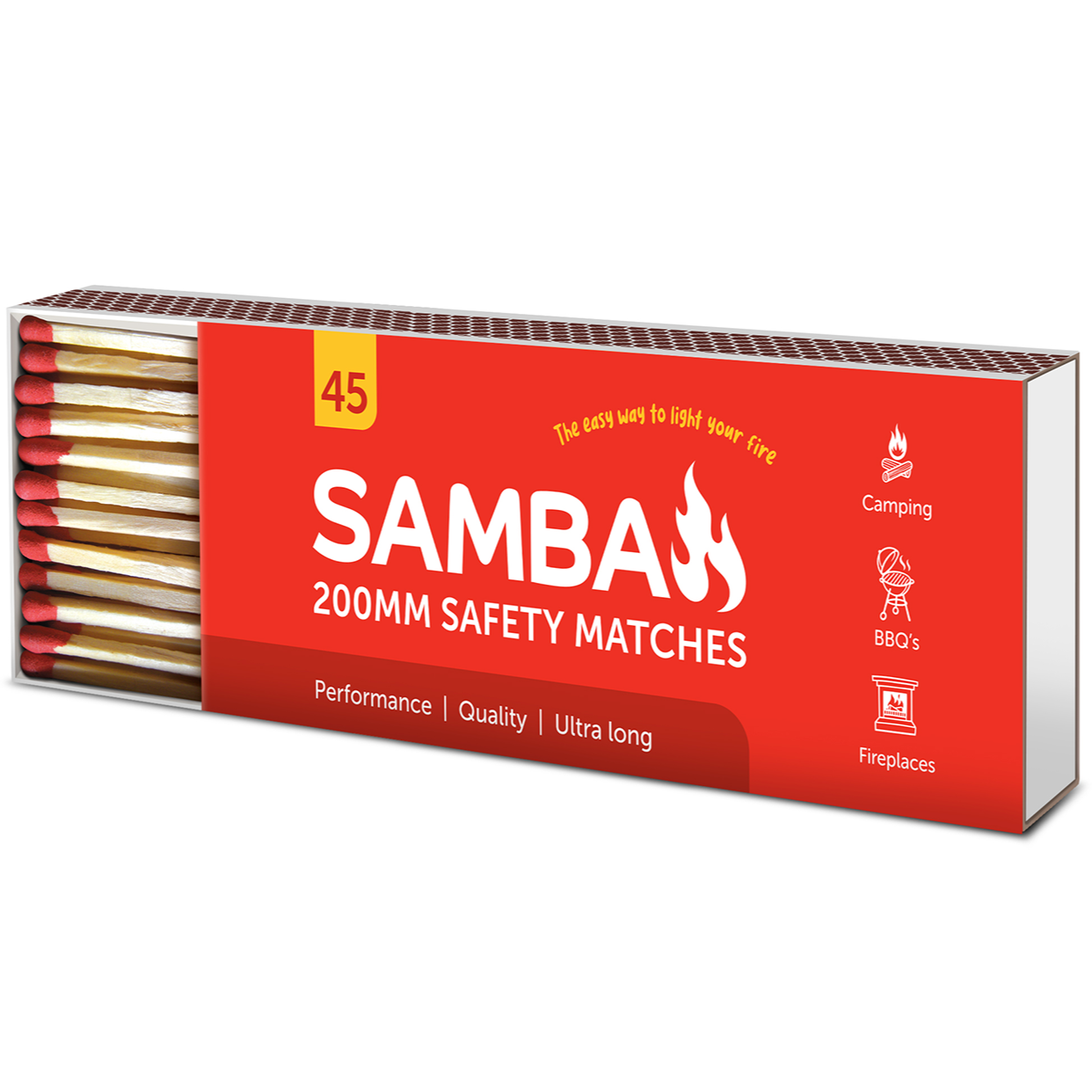 Samba Safety Matches Extra Long 200mm 45 pack