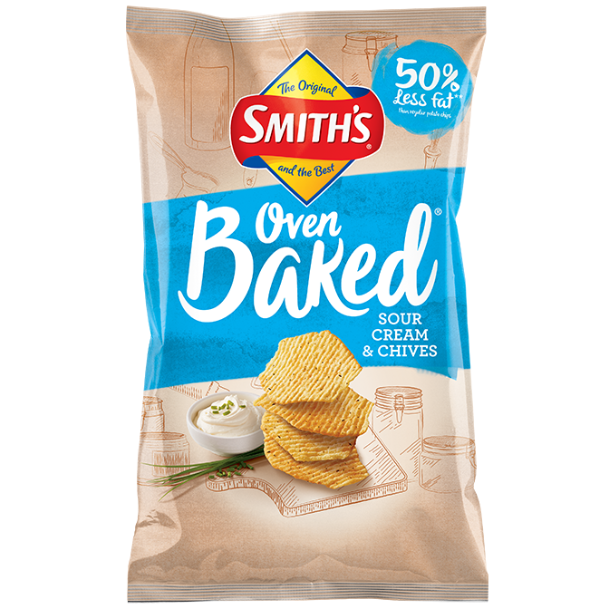 Smiths Oven Baked Sour Cream & Chives  Chips 130g