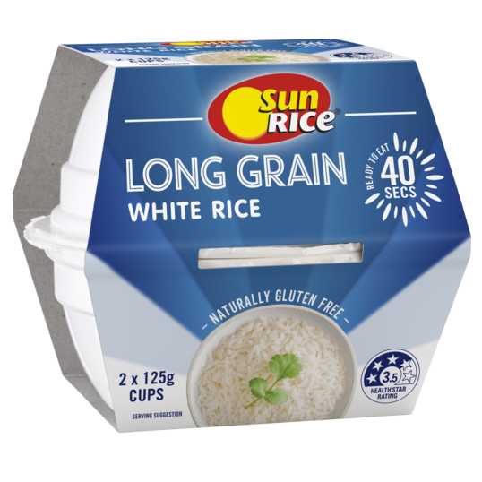 Sunrice Microwave White Long Grain Rice 2pk 250g