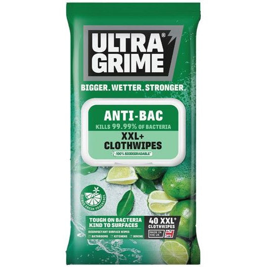 Ultragrime Anti-Bac XXL+ Clothwipes 40pack