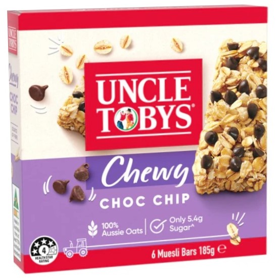 Uncle Tobys Chewy Choc Chip Muesli Bar 6pk
