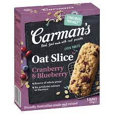 Carmans Cranberry & Blueberry Oat Slice 5pk