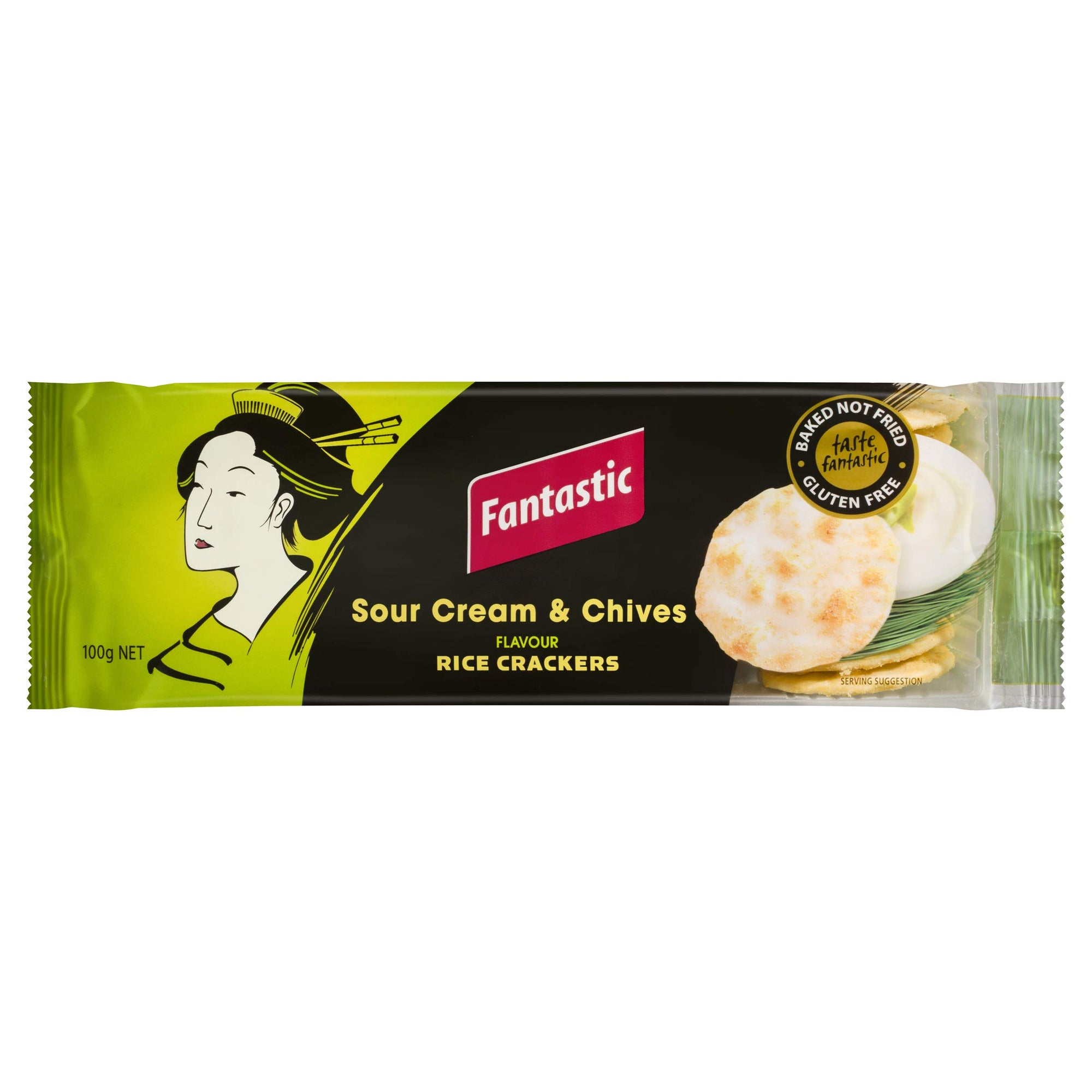 Fantastic Rice Cracker Sour Cream & Chives 100g