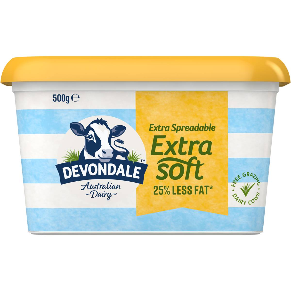 Devondale Dairy EXTRA SOFT  butter  25% Less Fat Butter Tub 500g