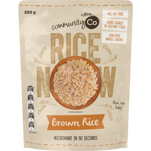 Community Co Microwavable Rice, Brown 250g
