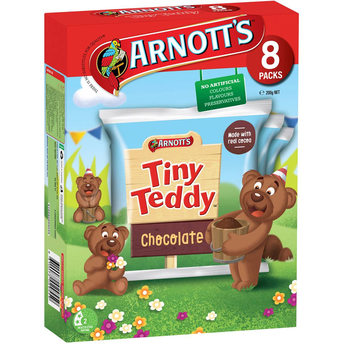 Arnott's Chocolate Tiny Teddy 200g 8pk