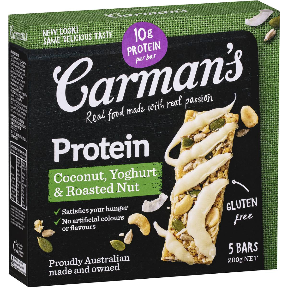 Carmans Coconut, Yoghurt & Nut Protein Bars 5pk (GF)