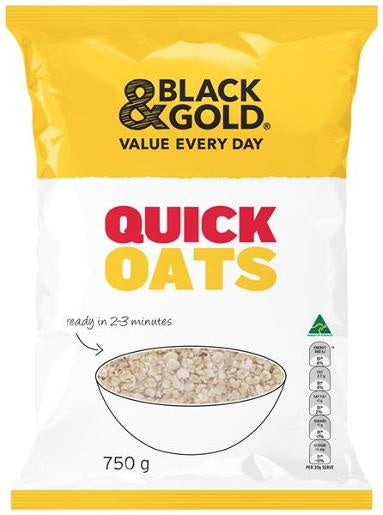 Black & Gold Quick Cooking Oats 750g
