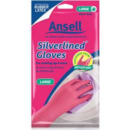 Ansell Silverlined Rubber Gloves Large