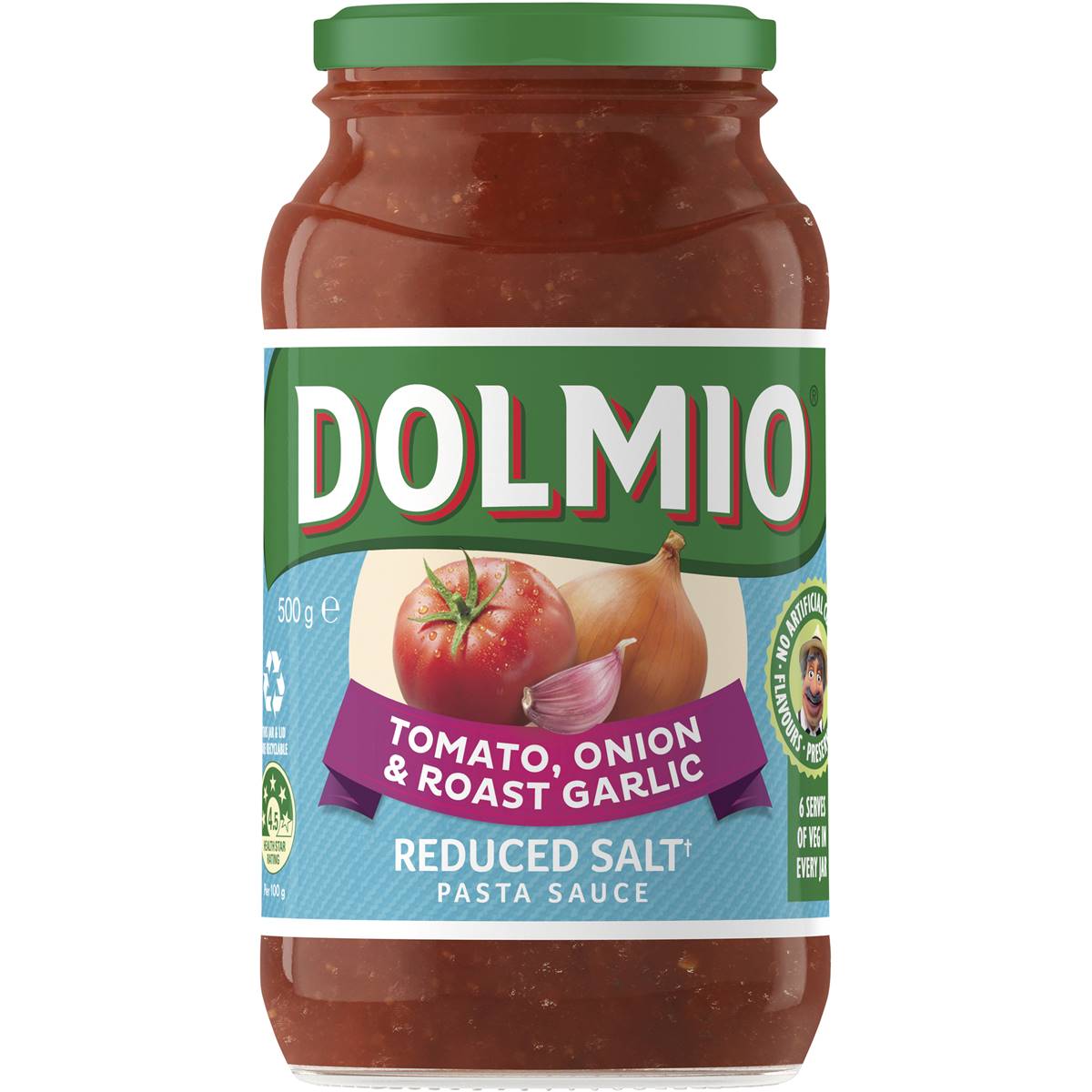 Dolmio Pasta Sauce Tomato, Onion & Garlic, salt reduced 500g