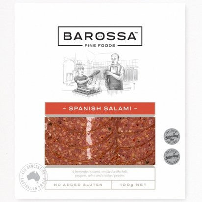 Barossa Fine Foods Spanish Salami Sliced 100g
