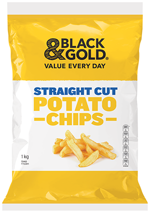Black & Gold Straight Cut Potato Chips 1 Kg