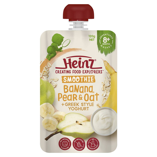 Heinz Smoothie Banana, Pear, Oat, Greek Yoghurt Baby Food 8+ M 120g