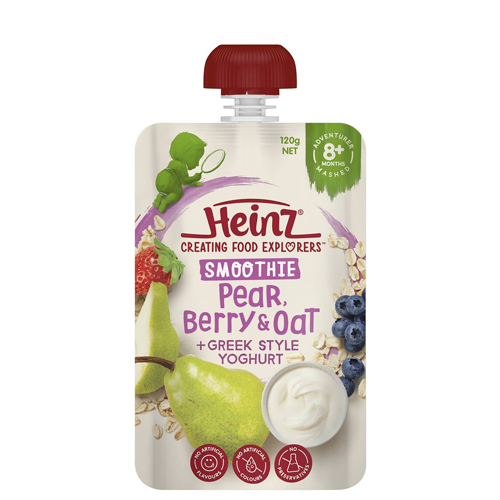 Heinz Smoothie Pear, Berry, Oat, Greek Yoghurt Baby Food 8+ M 120g