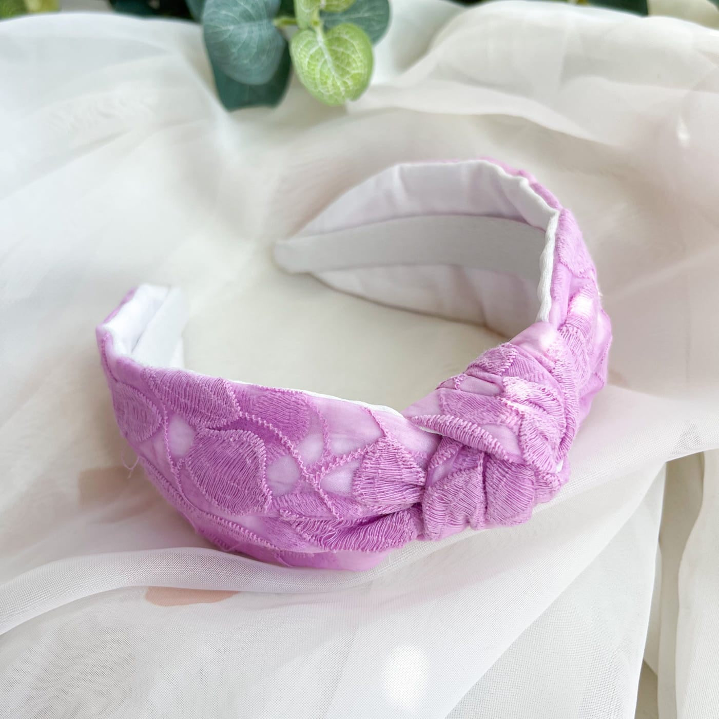 Lilac Embroidered Headband