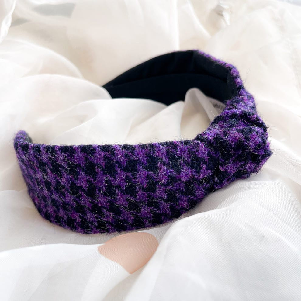 Houndstooth Tweed Purple Headband