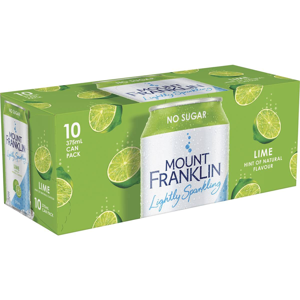 Mount Franklin Lightly Sparkling Lime No Sugar 10 pack
