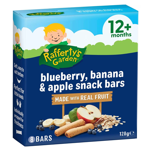 Rafferty's Garden Baby Food Blueberry, Banana & Apple Snack Bars 12+ Months 128g