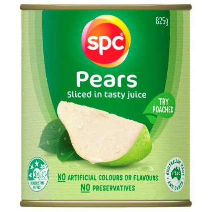 SPC Pears Sliced in Juice 825g