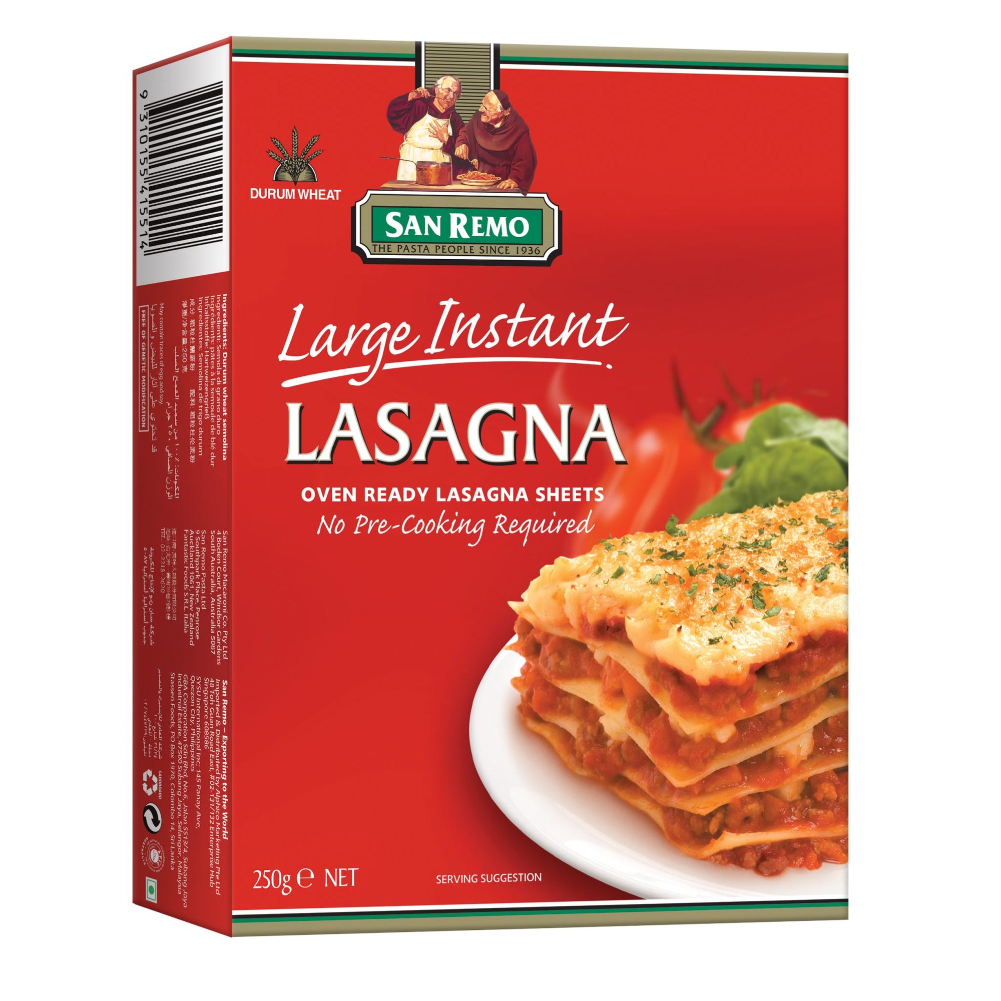 San Remo Instant Lasagna Sheets Large 250g