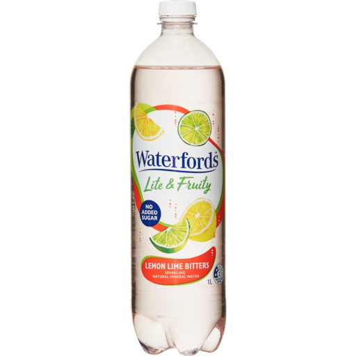 Waterfords Lemon Lime Bitters Sparkling Mineral Water 1L