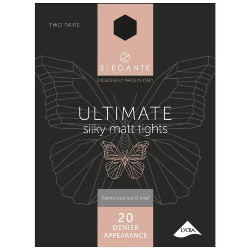 Elegante Ultimate Silky Matt Navy 20 D 2 Pack