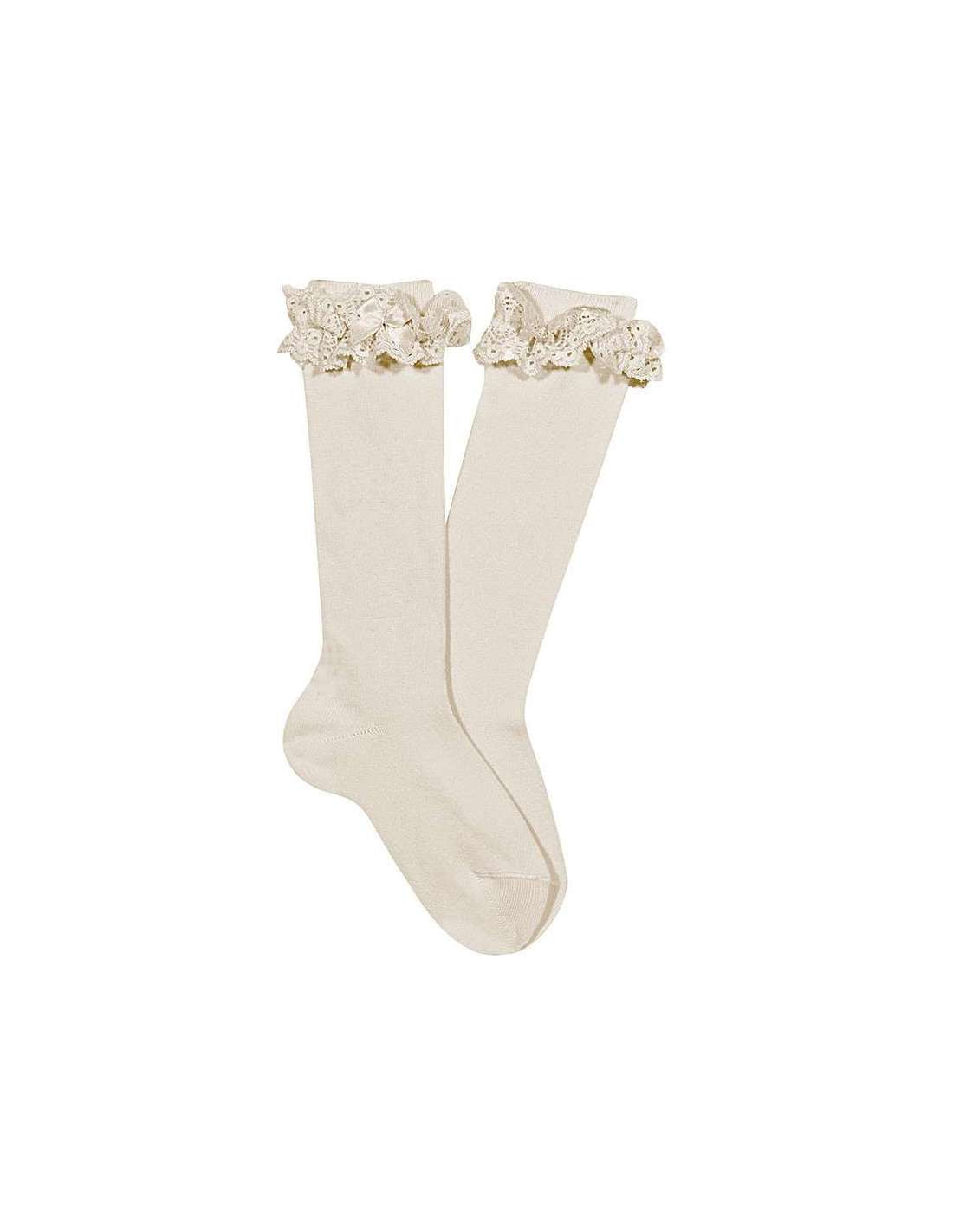 Condor Knee High Sock with Lace & Bow