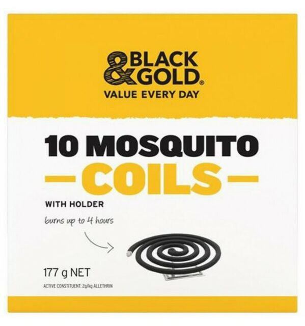 Black & Gold Mosquito Coils with Holder 10PK