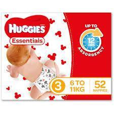 Huggies Essentials Unisex Nappies Size 3, 6-11kg