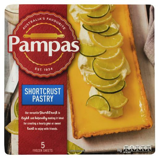 Pampas Frozen Shortcrust Pastry Sheets 5pk 1kg