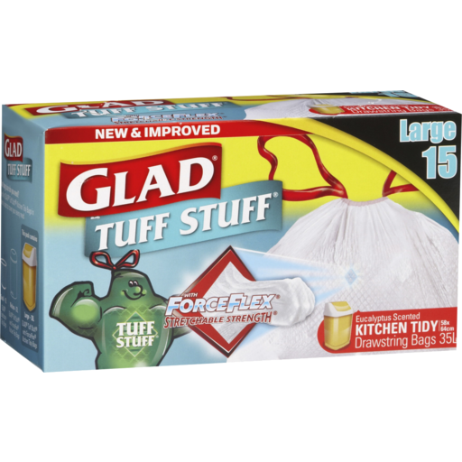Glad Tuff Stuff D/String Kitchen Tidy Bags Lge 15