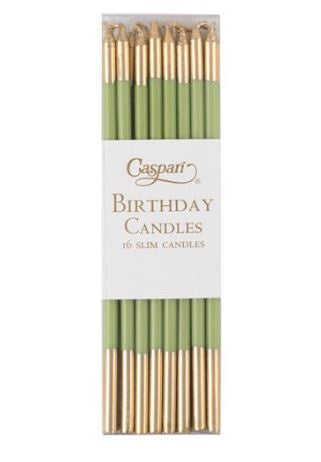Moss Green Slim Birthday Candles