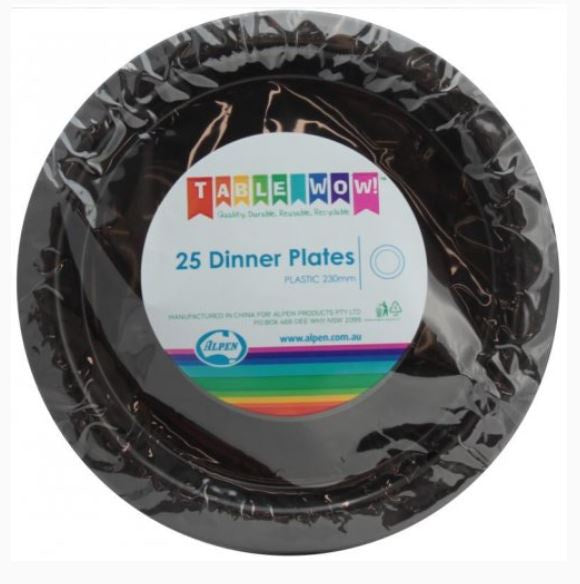 Alpen Black Dinner Plate 230mm P25