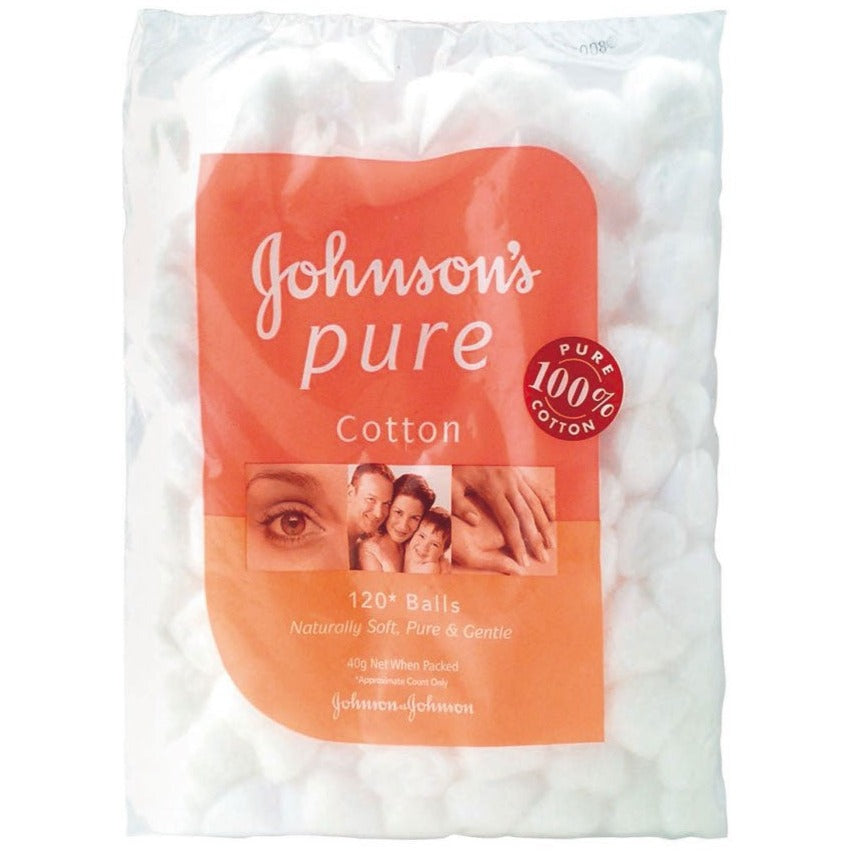 Johnson's Pure Cotton Balls White 120pk