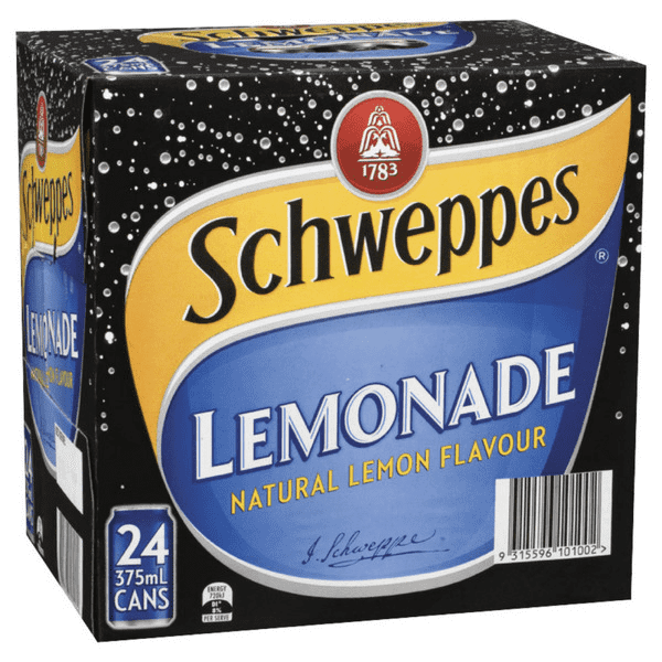 Schweppes Lemonade Cans 375ml x 24Pk