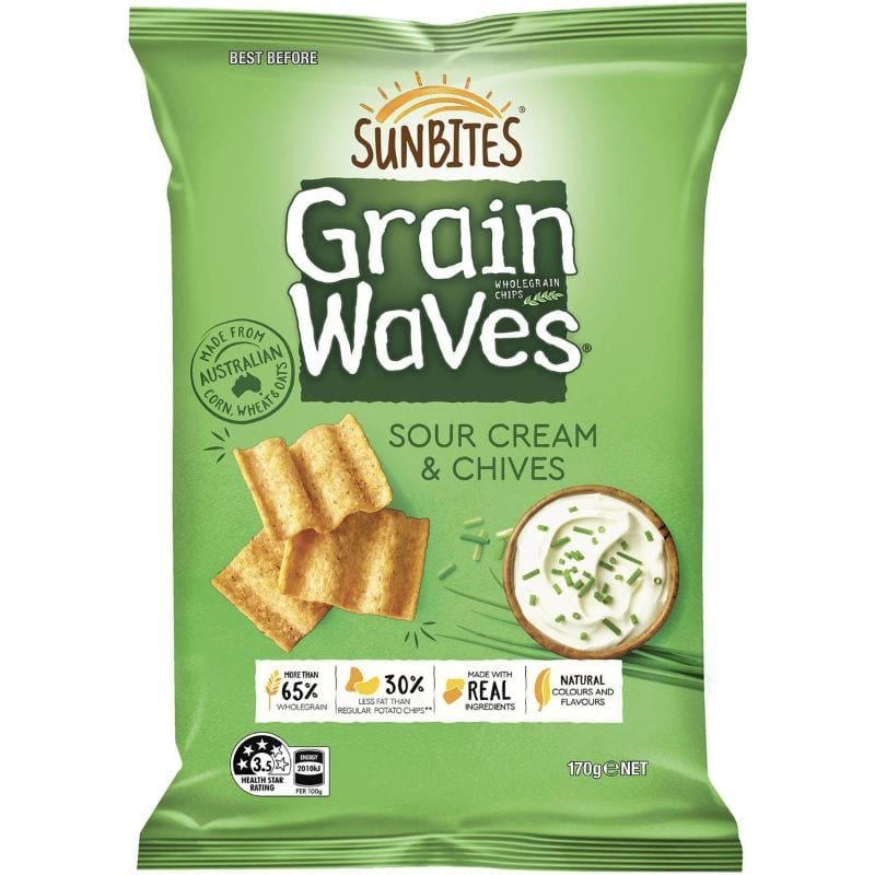 Sunbites Grain Waves Sour Cream & Chives 170g