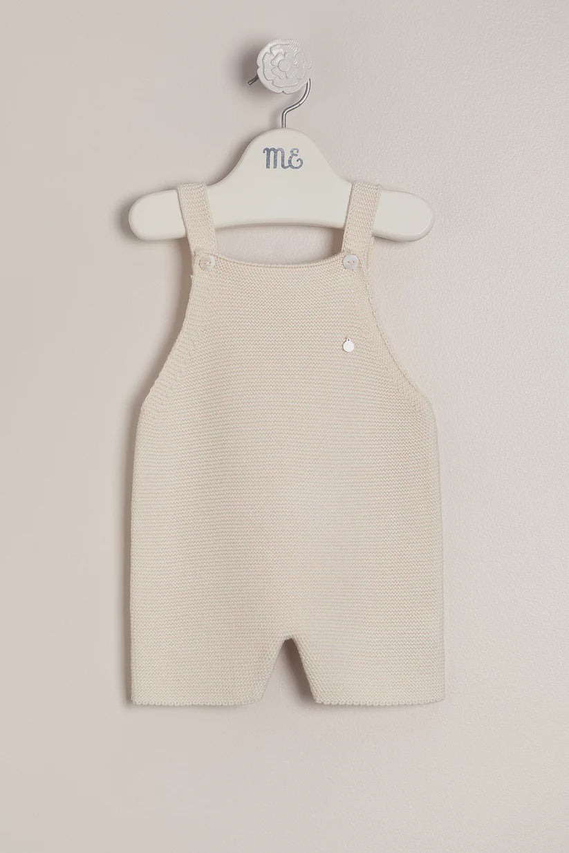 Baby Knit Overalls Ecru 12m