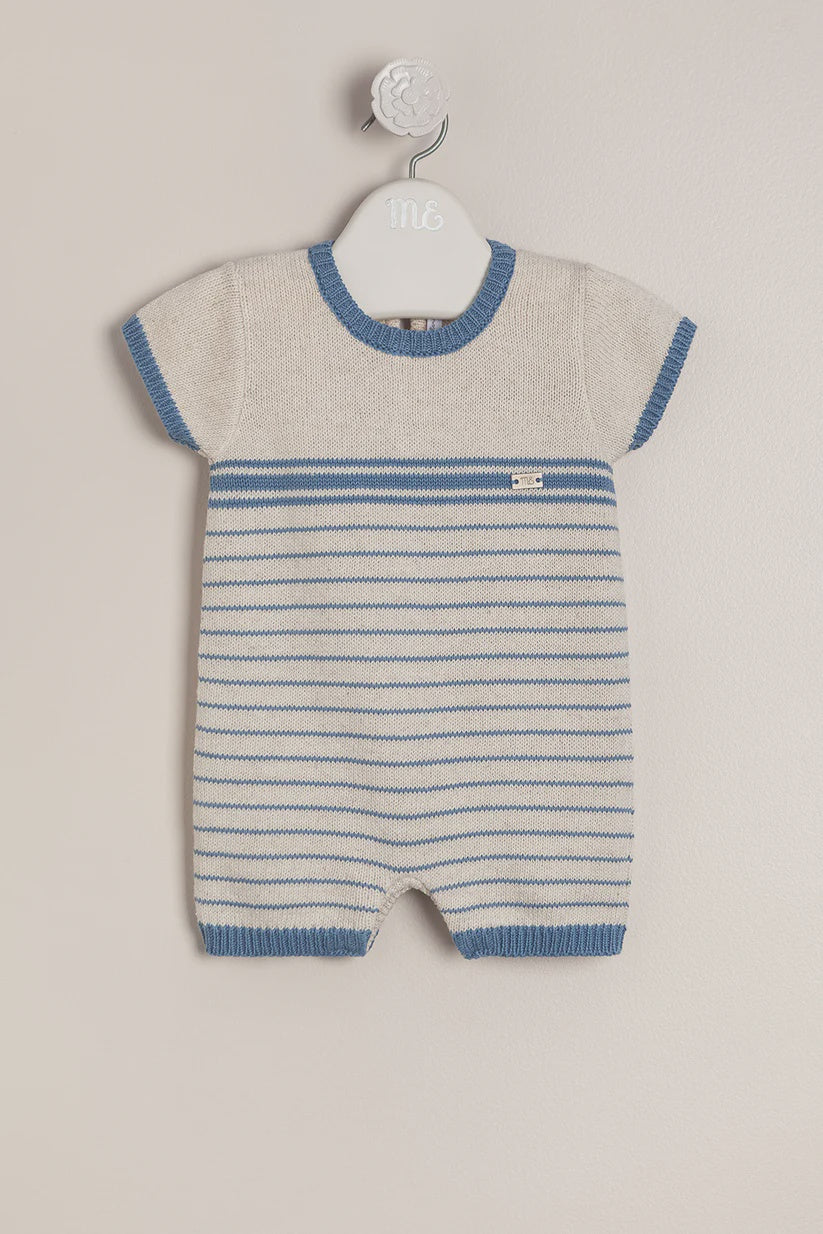 Baby Boy Striped Knit One-piece White 0m