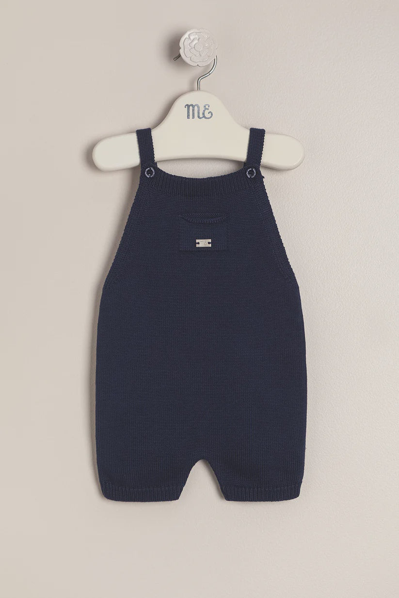 Baby Boy Knit Overalls with Pocket Navy 6m